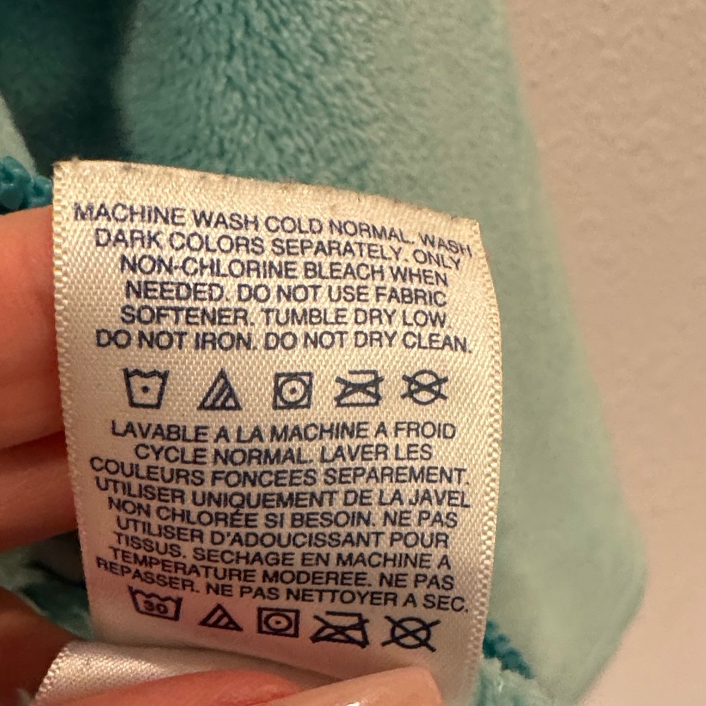 Lands' End Aqua Fleece Jacket Girls M 10/12 - Picture 3 of 6